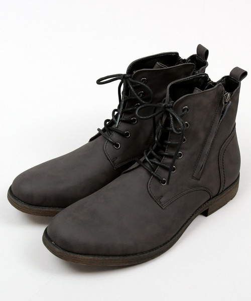 ８(eight)（エイト）の「PUレザーサイドZIPプレーンブーツ（ブーツ・メンズ・ブラック/ブラック系その他/ダークブラウン/ブラック系その他2/キャメル・25.5cm/26.0cm/26.5cm/27.0cm/28.0cm）」の3枚目の写真