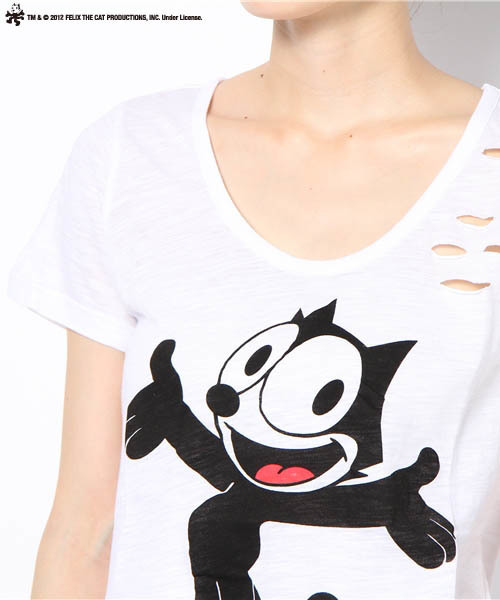 DANCE LB-03(ダンス エルビー・ゼロスリー)の「FELIX Tシャツ(Tシャツ/カットソー・レディース・ブラック系1/ホワイト系/パープル系・FREE)」の6枚目の写真
