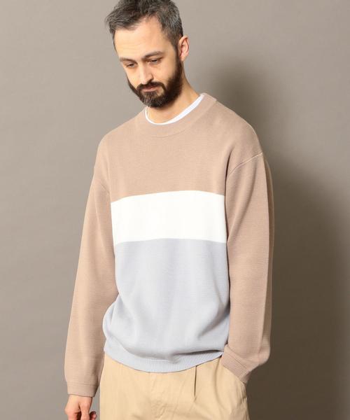 BEAUTY&YOUTH UNITED ARROWS(ビューティーアンドユースユナイテッドアローズ)の「BY ミラノリブ パネルボーダー ウォッシャブル ニット ◆(ニット/セーター・メンズ・ホワイト/ベージュ/ライラック・X-LARGE/LARGE/SMALL/MEDIUM)」の2枚目の写真