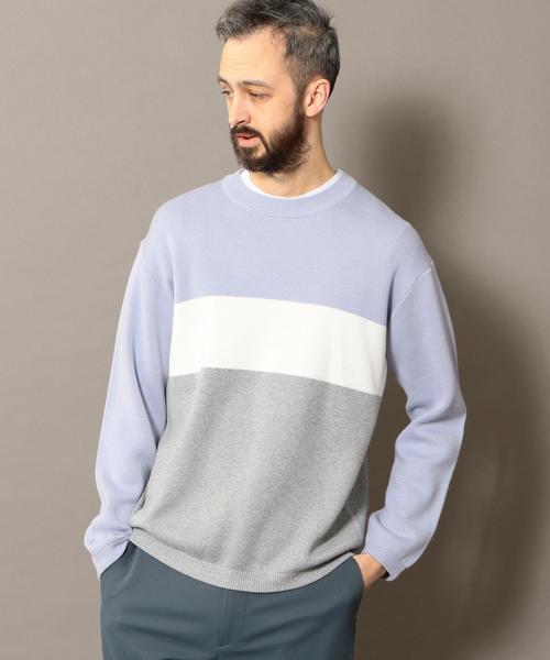 BEAUTY&YOUTH UNITED ARROWS(ビューティーアンドユースユナイテッドアローズ)の「BY ミラノリブ パネルボーダー ウォッシャブル ニット ◆(ニット/セーター・メンズ・ホワイト/ベージュ/ライラック・X-LARGE/LARGE/SMALL/MEDIUM)」の3枚目の写真