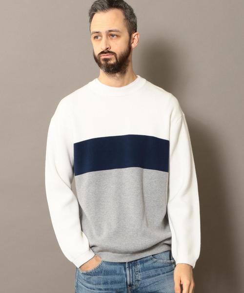 BEAUTY&YOUTH UNITED ARROWS(ビューティーアンドユースユナイテッドアローズ)の「BY ミラノリブ パネルボーダー ウォッシャブル ニット ◆(ニット/セーター・メンズ・ホワイト/ベージュ/ライラック・X-LARGE/LARGE/SMALL/MEDIUM)」の1枚目の写真