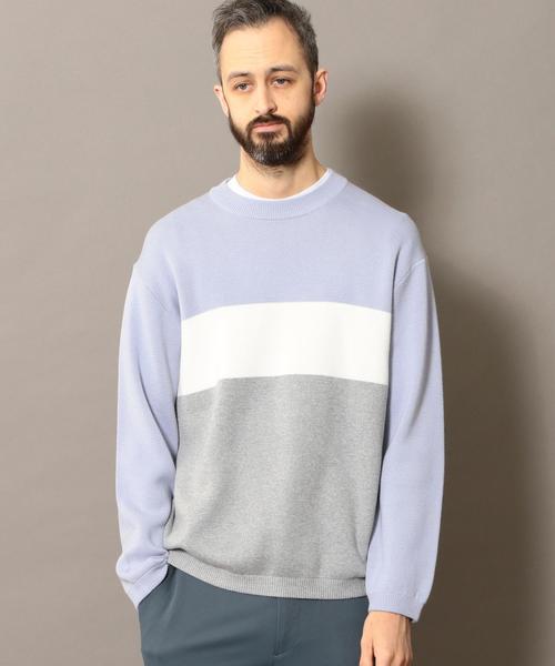 BEAUTY&YOUTH UNITED ARROWS(ビューティーアンドユースユナイテッドアローズ)の「BY ミラノリブ パネルボーダー ウォッシャブル ニット ◆(ニット/セーター・メンズ・ホワイト/ベージュ/ライラック・X-LARGE/LARGE/SMALL/MEDIUM)」の4枚目の写真