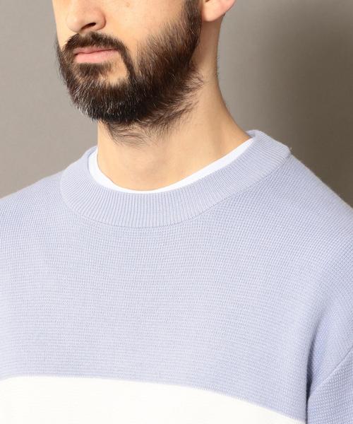 BEAUTY&YOUTH UNITED ARROWS(ビューティーアンドユースユナイテッドアローズ)の「BY ミラノリブ パネルボーダー ウォッシャブル ニット ◆(ニット/セーター・メンズ・ホワイト/ベージュ/ライラック・X-LARGE/LARGE/SMALL/MEDIUM)」の8枚目の写真