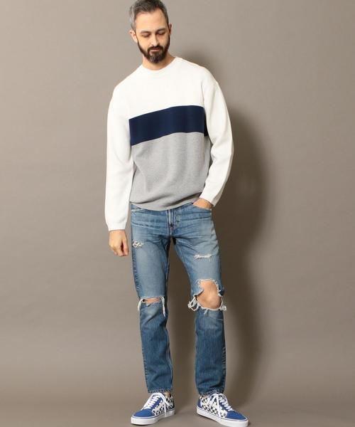 BEAUTY&YOUTH UNITED ARROWS(ビューティーアンドユースユナイテッドアローズ)の「BY ミラノリブ パネルボーダー ウォッシャブル ニット ◆(ニット/セーター・メンズ・ホワイト/ベージュ/ライラック・X-LARGE/LARGE/SMALL/MEDIUM)」の19枚目の写真