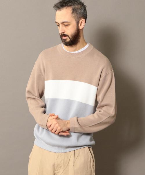 BEAUTY&YOUTH UNITED ARROWS(ビューティーアンドユースユナイテッドアローズ)の「BY ミラノリブ パネルボーダー ウォッシャブル ニット ◆(ニット/セーター・メンズ・ホワイト/ベージュ/ライラック・X-LARGE/LARGE/SMALL/MEDIUM)」の9枚目の写真