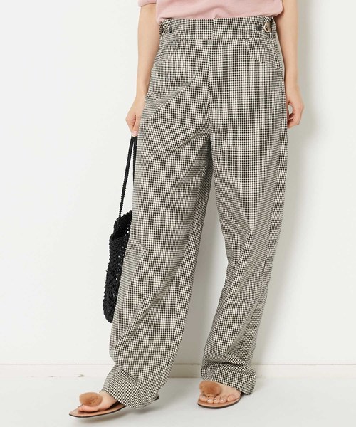 AMERICAN RAG CIE(アメリカンラグシー)の「AMERICAN RAG CIE チェック リネンワイドパンツ【WEB限定】(その他パンツ・レディース・ブラック×ホワイト・S/M)」の2枚目の写真