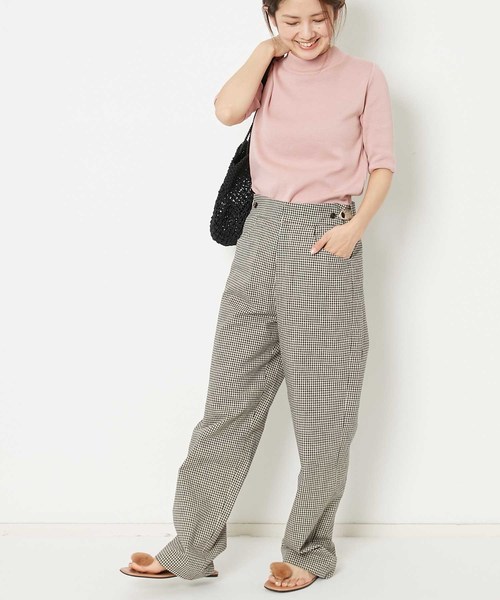 AMERICAN RAG CIE(アメリカンラグシー)の「AMERICAN RAG CIE チェック リネンワイドパンツ【WEB限定】(その他パンツ・レディース・ブラック×ホワイト・S/M)」の3枚目の写真