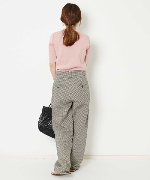 AMERICAN RAG CIE(アメリカンラグシー)の「AMERICAN RAG CIE チェック リネンワイドパンツ【WEB限定】(その他パンツ・レディース・ブラック×ホワイト・S/M)」の4枚目の写真