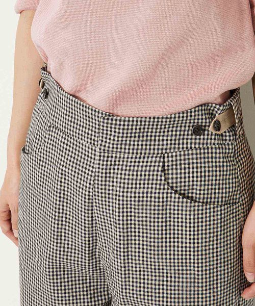 AMERICAN RAG CIE(アメリカンラグシー)の「AMERICAN RAG CIE チェック リネンワイドパンツ【WEB限定】(その他パンツ・レディース・ブラック×ホワイト・S/M)」の9枚目の写真