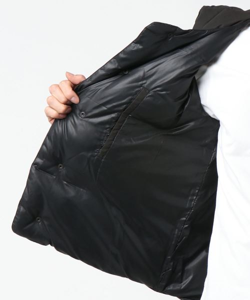 rehacer(レアセル)の「LAMOND : PEACH DOUBLE DOWN VEST(ダウンベスト・メンズ・ブラック・LARGE/SMALL)」の4枚目の写真
