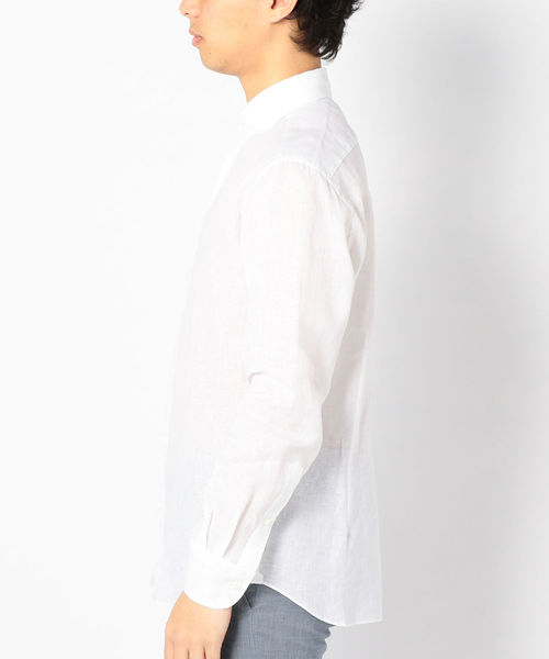 SHIPS（シップス）の「SD:【ALBINI社製生地】ウォッシュド リネン シャツ (ホワイト)（ビジネスシャツ・メンズ・ホワイト・LARGE/MEDIUM/SMALL/X-LARGE）」の3枚目の写真