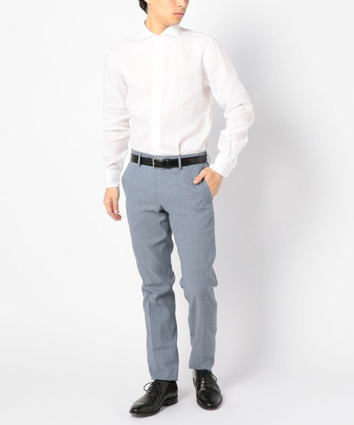 SHIPS（シップス）の「SD:【ALBINI社製生地】ウォッシュド リネン シャツ (ホワイト)（ビジネスシャツ・メンズ・ホワイト・LARGE/MEDIUM/SMALL/X-LARGE）」の4枚目の写真