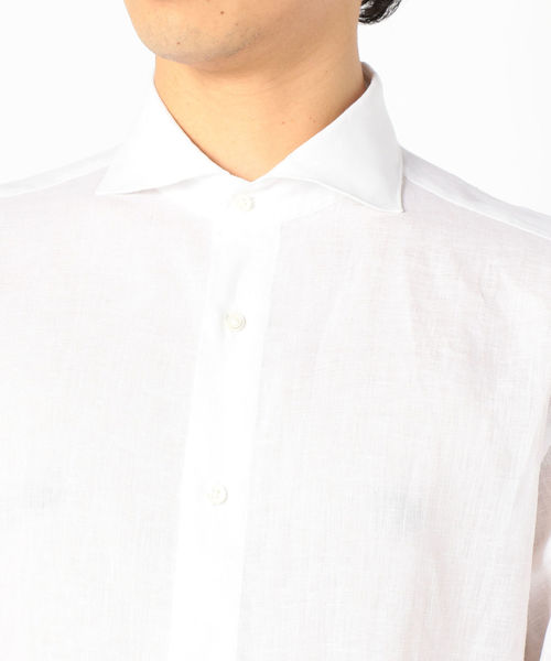 SHIPS（シップス）の「SD:【ALBINI社製生地】ウォッシュド リネン シャツ (ホワイト)（ビジネスシャツ・メンズ・ホワイト・LARGE/MEDIUM/SMALL/X-LARGE）」の5枚目の写真