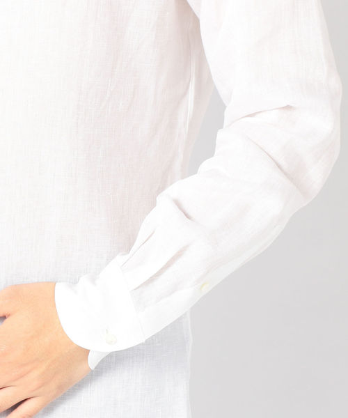 SHIPS（シップス）の「SD:【ALBINI社製生地】ウォッシュド リネン シャツ (ホワイト)（ビジネスシャツ・メンズ・ホワイト・LARGE/MEDIUM/SMALL/X-LARGE）」の6枚目の写真