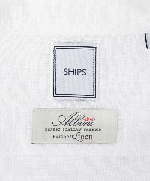 SHIPS（シップス）の「SD:【ALBINI社製生地】ウォッシュド リネン シャツ (ホワイト)（ビジネスシャツ・メンズ・ホワイト・LARGE/MEDIUM/SMALL/X-LARGE）」の9枚目の写真