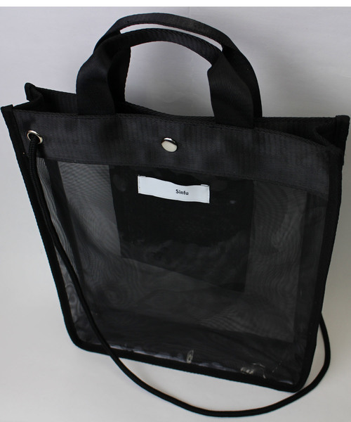 Sinfu（シンフ）の「【SINFU/ シンフ】メッシュ×ビニール 2WAY トートバッグ（トートバッグ・レディース・ホワイト/ブラック/ブラウン・FREE）」の10枚目の写真