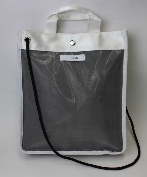 Sinfu（シンフ）の「【SINFU/ シンフ】メッシュ×ビニール 2WAY トートバッグ（トートバッグ・レディース・ホワイト/ブラック/ブラウン・FREE）」の9枚目の写真