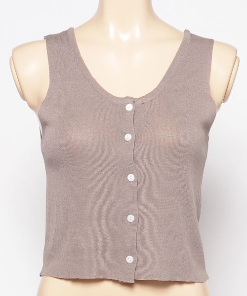 SpRay（スプレイ）の「前ボタンニットタンク（タンクトップ・レディース・ブラック/ベージュ/ブラウン/グリーン/グレイッシュベージュ・FREE）」の11枚目の写真
