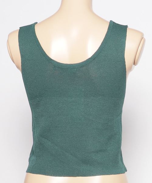 SpRay（スプレイ）の「前ボタンニットタンク（タンクトップ・レディース・ブラック/ベージュ/ブラウン/グリーン/グレイッシュベージュ・FREE）」の7枚目の写真