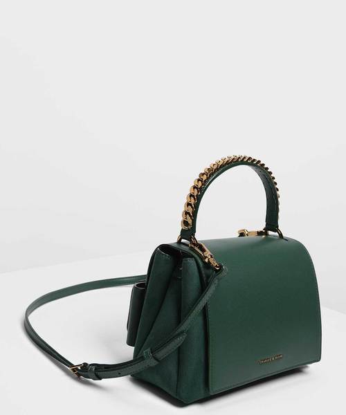 CHARLES & KEITH(チャールズ & キース)の「ボウディテールハンドバッグ / Bow Detail Handbag(ハンドバッグ・レディース・ダークグリーン/マスタード/プラム/ライトブルーグレー・M)」の12枚目の写真