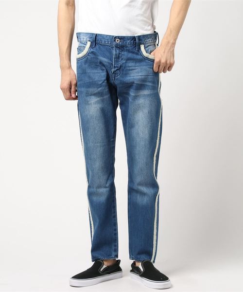 VENCEEXCHANGE（ヴァンスエクスチェンジ）の「サイドボアデニムパンツ（デニムパンツ・メンズ・ブルー・S/M/L）」の4枚目の写真