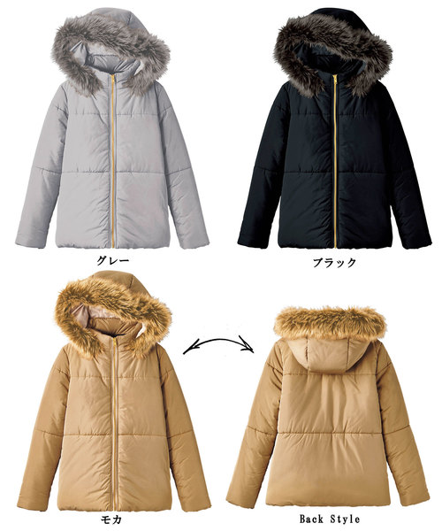 GeeRA(ジーラ)の「フェイクファー中わたショートコート(その他アウター・レディース・ブラック/グレー/モカ・MEDIUM/LARGE/X-LARGE/SMALL)」の13枚目の写真