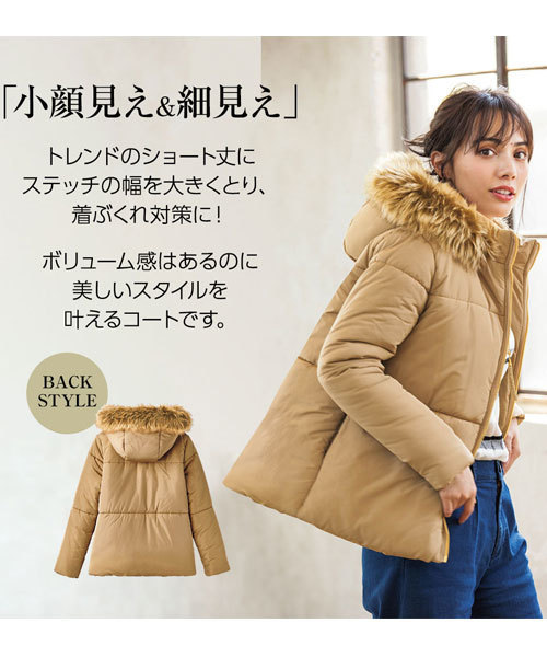 GeeRA(ジーラ)の「フェイクファー中わたショートコート(その他アウター・レディース・ブラック/グレー/モカ・MEDIUM/LARGE/X-LARGE/SMALL)」の11枚目の写真