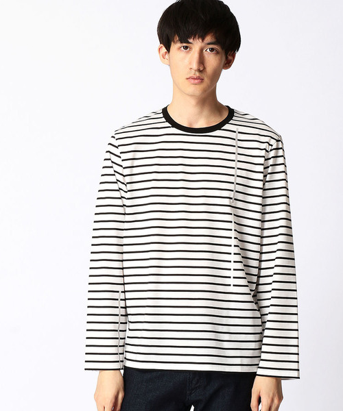 COMME CA MEN(コムサメン)の「ラインプリント ボーダーTシャツ(Tシャツ/カットソー・メンズ・ネイビー/グレー/レッド/ブラック・LARGE/MEDIUM)」の13枚目の写真