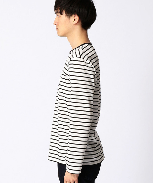 COMME CA MEN(コムサメン)の「ラインプリント ボーダーTシャツ(Tシャツ/カットソー・メンズ・ネイビー/グレー/レッド/ブラック・LARGE/MEDIUM)」の12枚目の写真