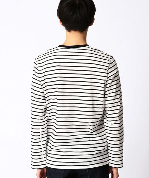 COMME CA MEN(コムサメン)の「ラインプリント ボーダーTシャツ(Tシャツ/カットソー・メンズ・ネイビー/グレー/レッド/ブラック・LARGE/MEDIUM)」の11枚目の写真
