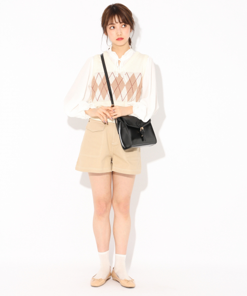 Heather（ヘザー）の「アーガイルニットベスト　827980（ベスト・レディース・ホワイト系その他/ブルー系その他・FREE）」の4枚目の写真