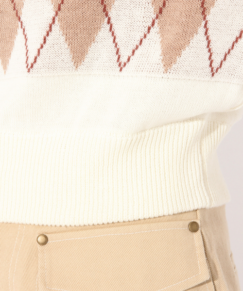 Heather（ヘザー）の「アーガイルニットベスト　827980（ベスト・レディース・ホワイト系その他/ブルー系その他・FREE）」の8枚目の写真