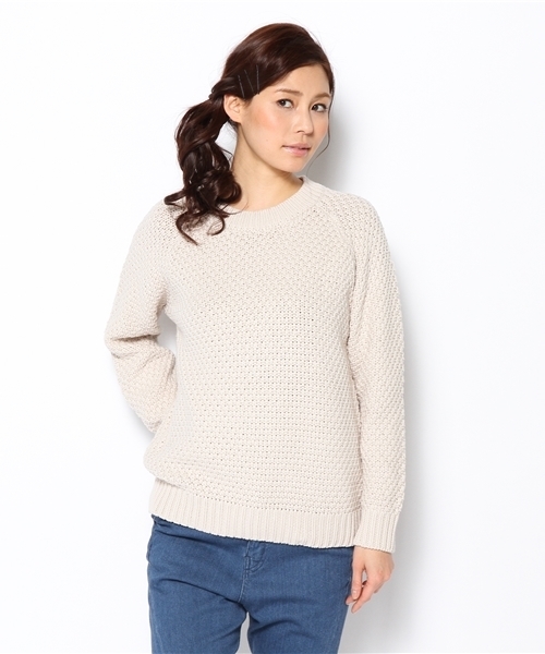 BEAMS BOY(ビームスボーイ)の「○BEAMS BOY / 手編み カノコ クルー(ニット/セーター・レディース・ライトグレー/ネイビー・ONE SIZE)」の9枚目の写真