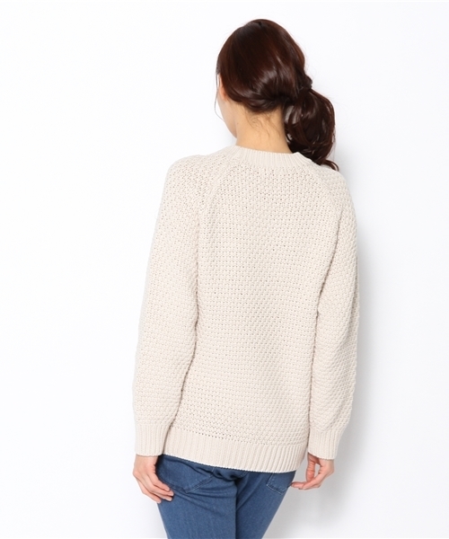 BEAMS BOY(ビームスボーイ)の「○BEAMS BOY / 手編み カノコ クルー(ニット/セーター・レディース・ライトグレー/ネイビー・ONE SIZE)」の5枚目の写真