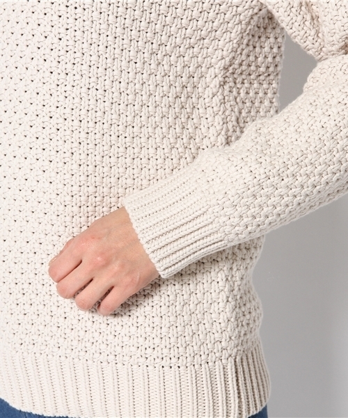 BEAMS BOY(ビームスボーイ)の「○BEAMS BOY / 手編み カノコ クルー(ニット/セーター・レディース・ライトグレー/ネイビー・ONE SIZE)」の7枚目の写真