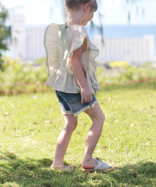 Rora(ローラ)の「ラナ ブラウス(2color)(シャツ/ブラウス・キッズ・スカイブルー/ベージュ・100cm/110cm/130cm/120cm/140cm/90㎝)」の12枚目の写真