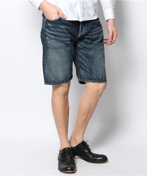 goa（ゴア）の「13ozセルヴィッチブロークンデニムショーツ（デニムパンツ・メンズ・ブルー/ブルー系その他・2/1）」の2枚目の写真