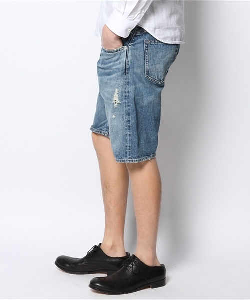 goa（ゴア）の「13ozセルヴィッチブロークンデニムショーツ（デニムパンツ・メンズ・ブルー/ブルー系その他・2/1）」の3枚目の写真