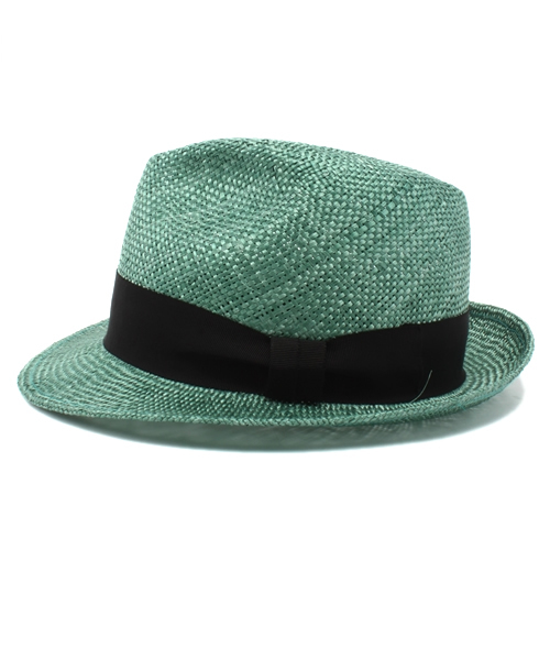 KATHARINE HAMNETT LONDON （キャサリンハムネットロンドン）の「QING RAMIE BRAID HAT / クインラミーブレードハット（ハット・メンズ・ホワイト/グリーン/ネイビー・FREE）」の4枚目の写真