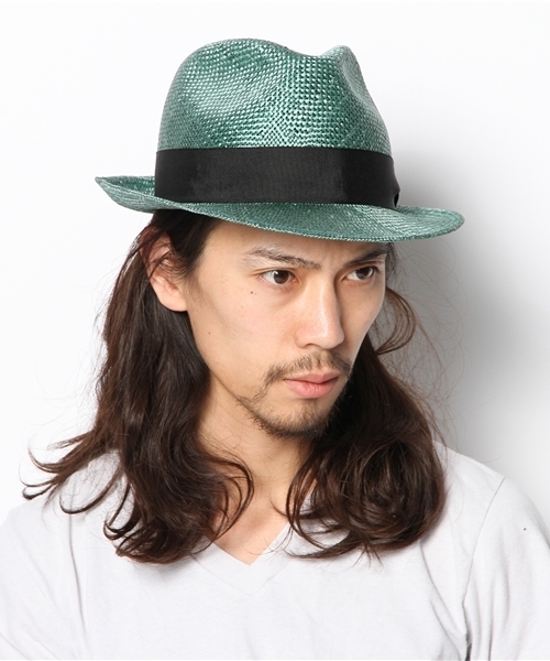 KATHARINE HAMNETT LONDON （キャサリンハムネットロンドン）の「QING RAMIE BRAID HAT / クインラミーブレードハット（ハット・メンズ・ホワイト/グリーン/ネイビー・FREE）」の9枚目の写真