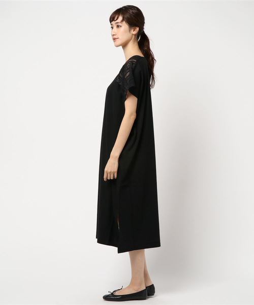 CRAFT STANDARD BOUTIQUE（クラフトスタンダードブティック）の「マキシレース切替カットワンピース○（ワンピース・レディース・ブラック/キャメル/カーキ・FREE）」の4枚目の写真