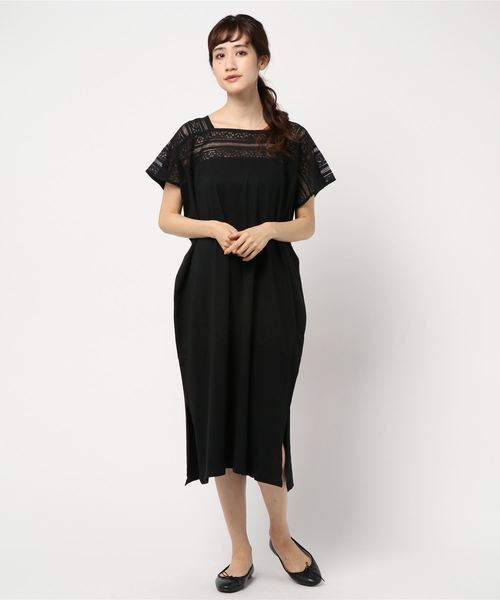 CRAFT STANDARD BOUTIQUE（クラフトスタンダードブティック）の「マキシレース切替カットワンピース○（ワンピース・レディース・ブラック/キャメル/カーキ・FREE）」の6枚目の写真