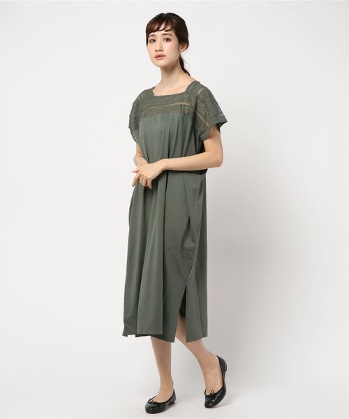 CRAFT STANDARD BOUTIQUE（クラフトスタンダードブティック）の「マキシレース切替カットワンピース○（ワンピース・レディース・ブラック/キャメル/カーキ・FREE）」の7枚目の写真