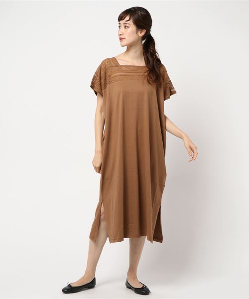 CRAFT STANDARD BOUTIQUE（クラフトスタンダードブティック）の「マキシレース切替カットワンピース○（ワンピース・レディース・ブラック/キャメル/カーキ・FREE）」の8枚目の写真