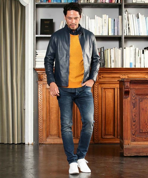 MEN'S BIGI（メンズビギ）の「【俳優 大谷亮平さん着用】ジャガード ハイゲージニット（ニット/セーター・メンズ・ブラック/ネイビー/イエロー・S/M/L）」の19枚目の写真