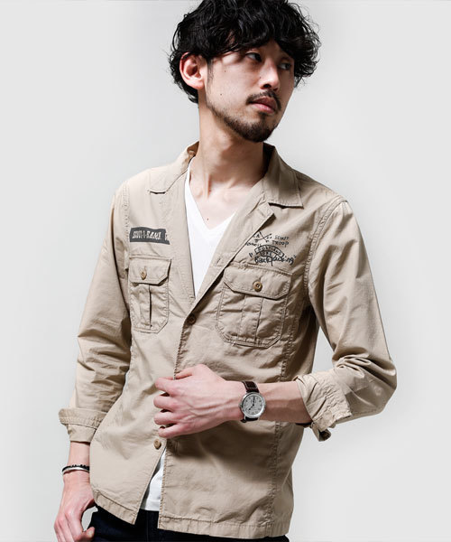 NANO universe（ナノユニバース）の「ヴィンテージライクミリタリーSH（シャツ/ブラウス・メンズ・カーキ/オリーブ/ベージュ・SMALL/MEDIUM/X-LARGE/LARGE）」の18枚目の写真