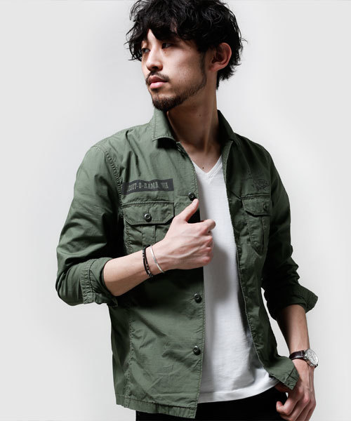 NANO universe（ナノユニバース）の「ヴィンテージライクミリタリーSH（シャツ/ブラウス・メンズ・カーキ/オリーブ/ベージュ・SMALL/MEDIUM/X-LARGE/LARGE）」の11枚目の写真