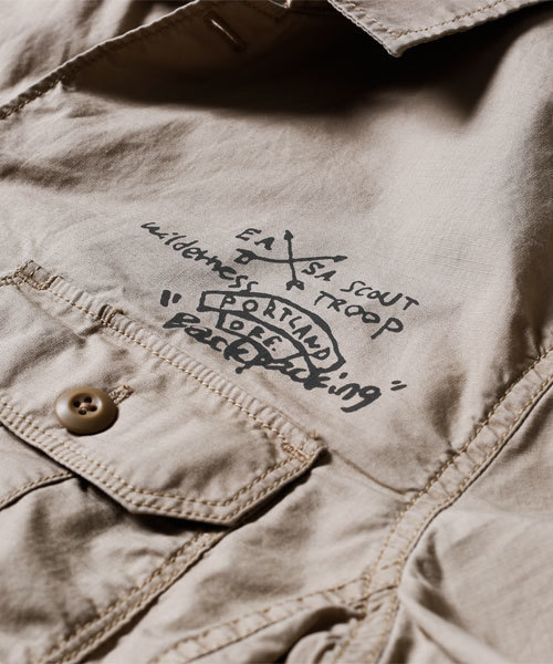 NANO universe（ナノユニバース）の「ヴィンテージライクミリタリーSH（シャツ/ブラウス・メンズ・カーキ/オリーブ/ベージュ・SMALL/MEDIUM/X-LARGE/LARGE）」の4枚目の写真