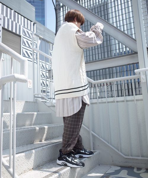 AFYF（エーエフワイエフ）の「【ビッグシルエット】AFYF 2019AWDS CABLE KNIT VEST/オーバーサイズケーブルニットベスト（ニット/セーター・メンズ・ホワイト/ベージュ/ブラック・FREE）」の6枚目の写真