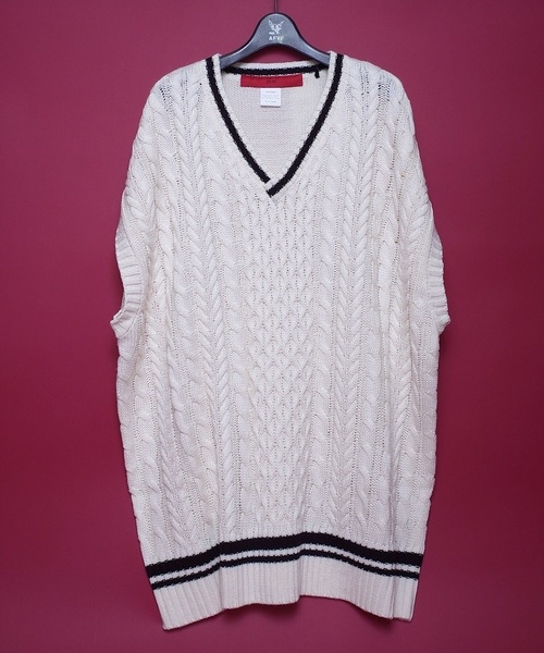 AFYF（エーエフワイエフ）の「【ビッグシルエット】AFYF 2019AWDS CABLE KNIT VEST/オーバーサイズケーブルニットベスト（ニット/セーター・メンズ・ホワイト/ベージュ/ブラック・FREE）」の14枚目の写真